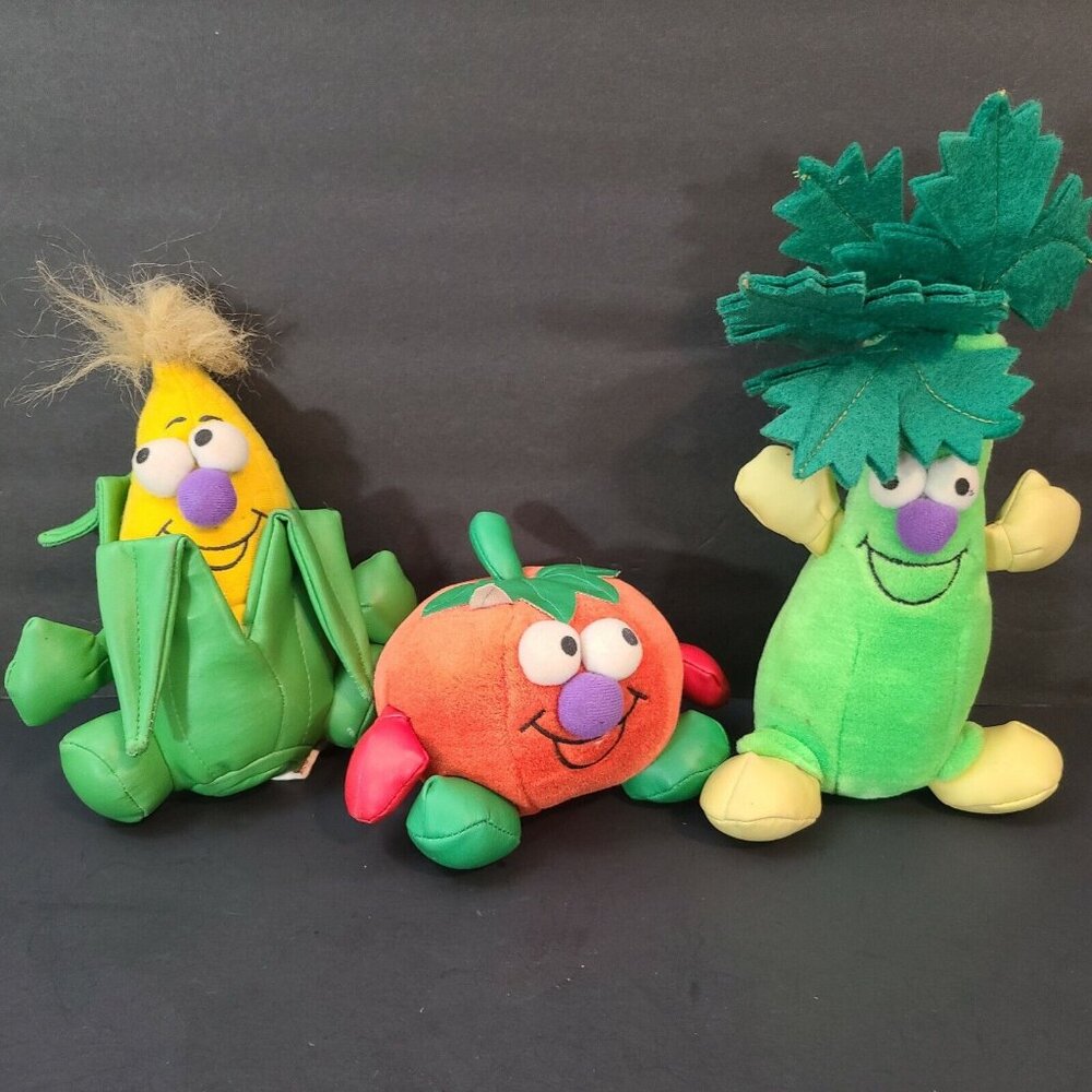ANTHOPROMORPHIC Vegetables Lot of 3 Plush Stuffed Tomato Celery Corn on Cob Veg